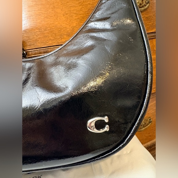 Coach Juliet Sling Bag - Black Glazed Crinkled Leather CBG23 + Dust Bag - Picture 10 of 16